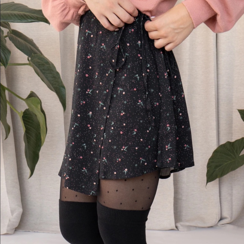 Rachel Eco Mini Twill Wrap Skirt, NWOT